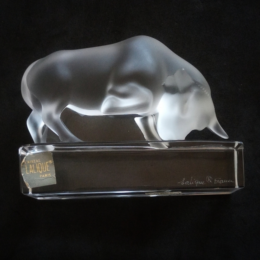 LALIQUE Paris Crystal Taureau Bull